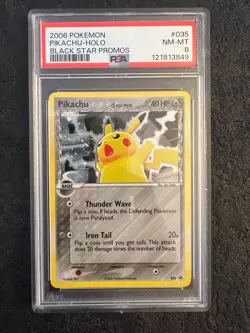 2006 Pokemon Delta Species Pikachu-Holo #35 Black Star Promo PSA 8 - Image 2