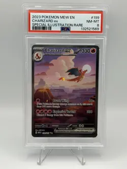 2023 Pokemon Charizard ex 199/165 Full Art SIR Scarlet & Violet 151 PSA 8 - Image 1