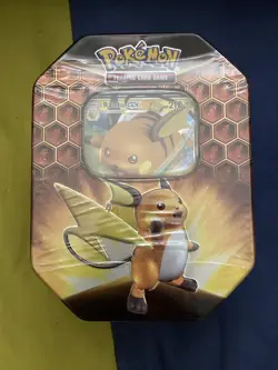 Pokemon TCG Hidden Fates Raichu GX Collector's Tin Sealed - Image 1