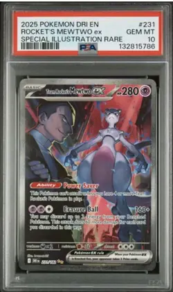 Pokemon 2025 Team Rockets Mewtwo EX 231/182 SIR Destined Rivals Gem Mint PSA 10 - Image 4