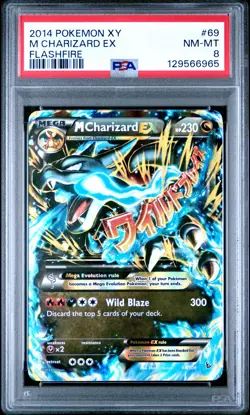 2014 POKEMON XY FLASHFIRE #69 M CHARIZARD EX PSA 8 - Image 1