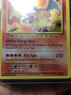 Pokemon Evolutions Charizard Holo Factory Error 11/108 Holo Bleed / Green Flame - Image 2