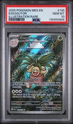 2025 POKEMON MEG EN-MEGA EVOLUTION 135 EXEGGUTOR ILLUSTRATION RARE - PSA 10 - Image 1
