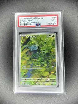PSA 9 MINT Bulbasaur 166/165 Scarlet & Violet 151 Illustration Rare Pokemon - Image 1