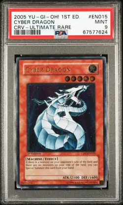 2005 YU-GI-OH! CRV-CYBERNETIC REVOLUTION 1ST ED-ULTIMATE RARE CYBER DRAGON PSA 9 - Image 1