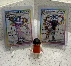 Umbreon 176 & Espeon 175 Prismatic Figure Collection Promo Cards. (MINT) - Image 1