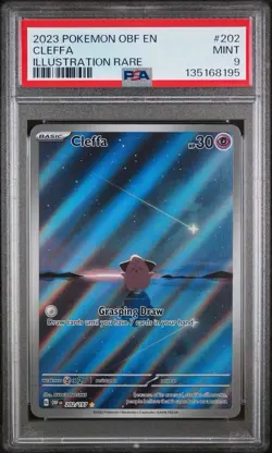 2023 Pokemon Obsidian Flames Cleffa Holo Card 202/197 IR TCG PSA 9 Graded - Image 1