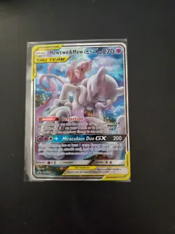 Pokemon TCG Mewtwo & Mew GX SM191 Tag Team Black Star Promo Sun & Moon NM Mint - Image 1