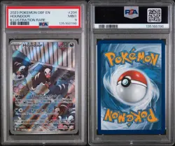 2023 Pokemon TCG Obsidian Flames - Houndour IR - #204 - PSA 9 - Image 3