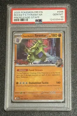 PSA 10 Team Rocket's Tyranitar (STAFF) Destined Rivals 96/182 Pokemon Rare Holo - Image 2