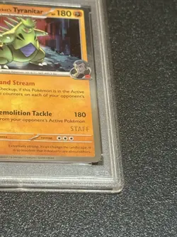 PSA 10 Team Rocket's Tyranitar (STAFF) Destined Rivals 96/182 Pokemon Rare Holo - Image 4