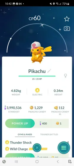 Pokemon Go Shiny Pikachu Go Tour White/Pink Cap - Image 1
