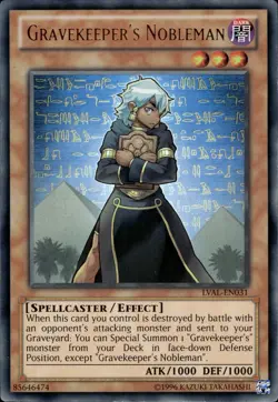 Gravekeeper's Nobleman - Ultra Rare LVAL-EN031 - LP - YuGiOh - Image 1