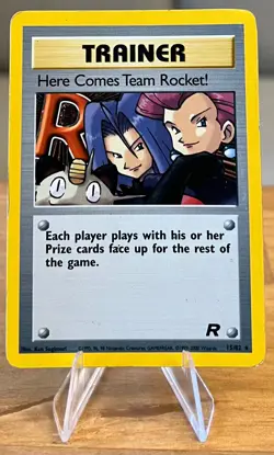 Here Comes Team Rocket Trainer Card Holographic Pokemon 15/82 Rare MP Year 2000 - Image 3