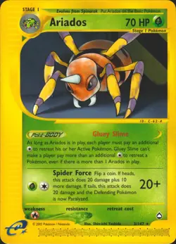 Ariados 3/147 Rare Aquapolis Pokemon Card MINT - Image 1