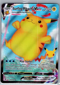 Surfing Pikachu VMAX 009/025 Celebrations - Pokemon Card - NM - Image 1