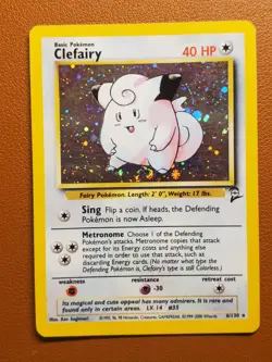 Clefairy 6/130 Base Set 2 Holo Rare Pokemon Card Lightly Played WOTC VINTAGE LP - Image 1