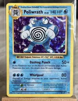 Pokemon TCG Poliwhirl 024/108 + Poliwrath 025/108 Evolutions Holo Rare Card Set - Image 4