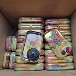 Pokemon 151 Mini Tins OPENED NO PACKS! - Includes Art Card and Coin LOT OF 49 - Image 1