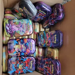 Pokemon 151 Mini Tins OPENED NO PACKS! - Includes Art Card and Coin LOT OF 49 - Image 3