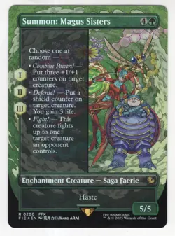 MTG Final Fantasy Commander Foil Rare #0200 Summon Magus Sisters - Image 1