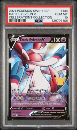 2021 Pokemon Swsh Black Star Promo #134 Dark Sylveon V PSA10 - Image 1