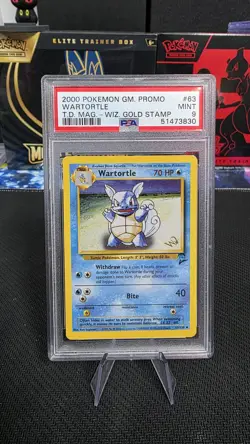 Pokemon 2000 WOTC Base Set 2 Wartortle "W" Stamp Magazine Promo #63/130 PSA 9 - Image 1