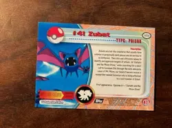 ZUBAT #41 - TOPPS TV ANIMATION EDITION - POKEMON - TBE-1999 - Image 2
