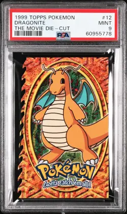 1999 Topps Pokemon The Movie Die-Cut #12 Dragonite The Movie Die-Cut PSA 9 - Image 1