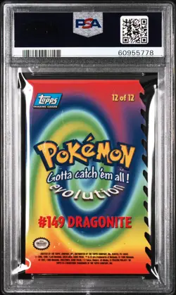 1999 Topps Pokemon The Movie Die-Cut #12 Dragonite The Movie Die-Cut PSA 9 - Image 2