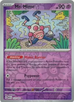 122/165 Mr. Mime REVERSE HOLO - Pokemon 151 - Image 1