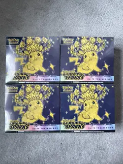 4X Pokemon TCG - Surging Sparks Pokemon Center - Elite Trainer Box - Sealed ETB - Image 1