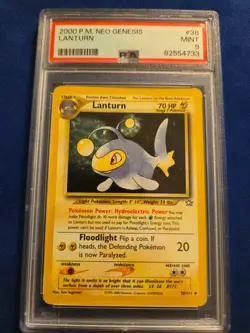 2000 Pokemon Neo Genesis Lanturn 38/111 PSA 9 Mint - WotC Vintage - Image 1