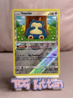 Snorlax 158/214 Sun & Moon Unbroken Bonds Reverse Holo Pokemon TCGKITTEN - Image 1