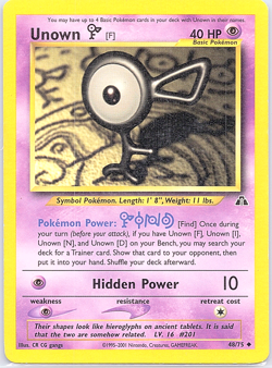 Unown [F] 48/75 Neo Discovery Regular for sale online - Image 1