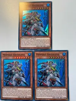 Yugioh Mermail Abyssleed SHVA-EN038 Super Rare NM x3 Play Set - Image 1