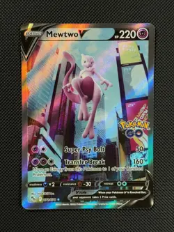 Pokemon Cards Mewtwo V 072/078 Pokemon Go Full Art Holo Rare *2 - Image 2