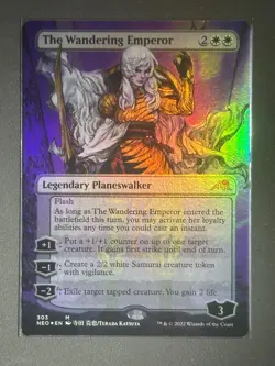 MTG - The Wandering Emperor - Borderless FOIL - Kamigawa: Neon Dynasty #303 - Image 1