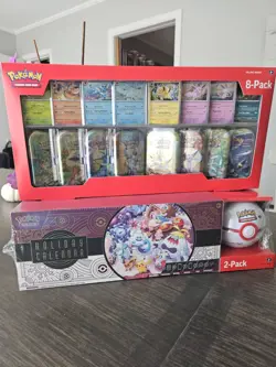 Pokemon Scarlet & Violet Prismatic Evolution 8 Tins / Holiday Calendar All New! - Image 1
