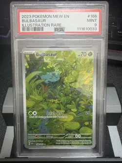 Pokemon TCG Bulbasaur Scarlet & Violet Illustration Rare Card 166/165 PSA 9 - Image 1