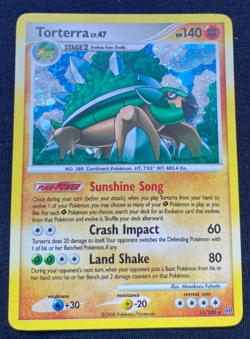 Torterra 11/100 - Rare Holo Pokemon TCG Card - Diamond & Pearl Stormfront LP - Image 1