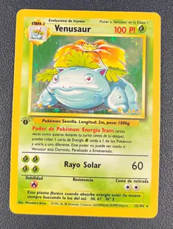 Pokemon 1999 Venusaur 15/102 Spanish Base Set 1st Edition Holo MP - Image 1