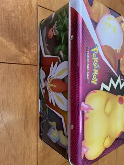 Pokemon Trading Card Game Tin Lunch Box Pikachu Charizard With Stickers Gift - Image 2