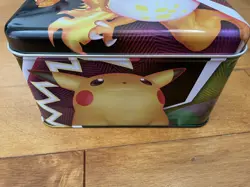 Pokemon Trading Card Game Tin Lunch Box Pikachu Charizard With Stickers Gift - Image 5