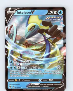 Pokemon TCG Inteleon V SWSH Fusion Strike 078/264 Ultra Holo Rare Card NM - Image 1