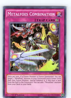 Yu-Gi-Oh TCG Metalfoes Combination TDIL-EN073 1st Edition Super Rare Card NM - Image 1