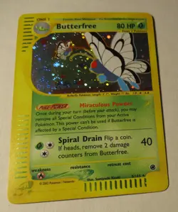 Pokemon TCG Expedition Base Set Butterfree 5/165 Holo Card 2002 Played Vintage - Image 2