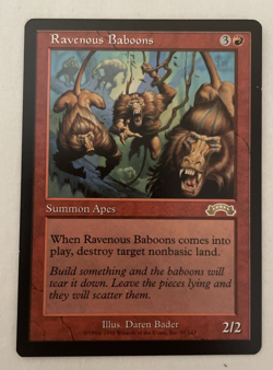 1x Ravenous Baboons Exodus MTG Magic the Gathering LP - Image 1