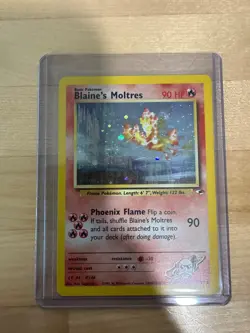 2000 Pokemon Gym Heroes Blaine's Moltres Holo #1/132 NM - Swirl - Image 1