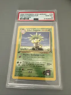 Erika's Exeggutor Pokemon Gym Heroes 1st Edition #44 PSA 10 (low pop) - Image 1